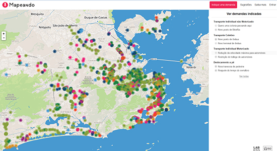 A prefeitura do Rio de Janeiro disponibilizou, em março de 2015, mapas dinâmicos que permitem que os cidadãos assinalem pontos críticos da cidade em relação a alguns aspectos selecionados.